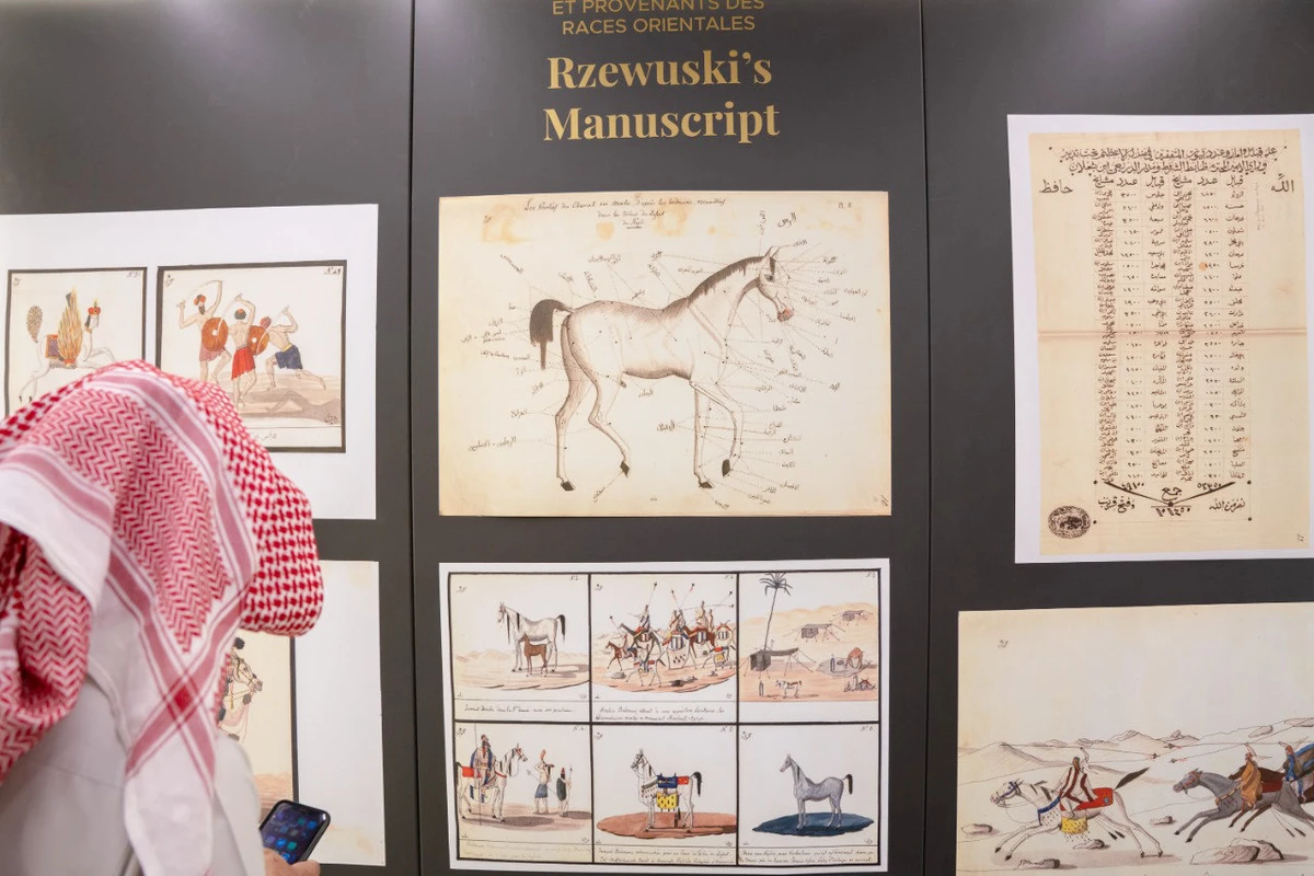 Sample pages of the “Horseman with the Bedouins,” a manuscript prepared by Polish Orientalist Prince Watslaw Jywoski 200 years ago. (Supplied)