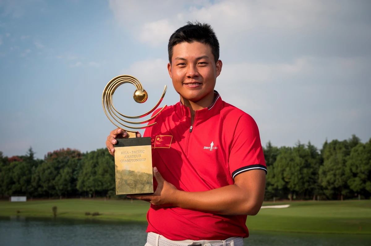 Yuxin Lin of China after winning the 2019 Asian Amateur Championship at the Sheshan International Golf Club in Shanghai, China. (AAC)