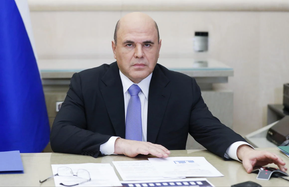 Russian Prime Minister Mikhail Mishustin chairs a meeting of a coordination council, established to curb the spread of the coronavirus disease (COVID-19), via a video link in Moscow on Tuesday. (Reuters)