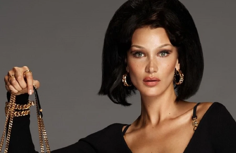Hadid stars in the Versace Fall 2022 campaign. Instagram