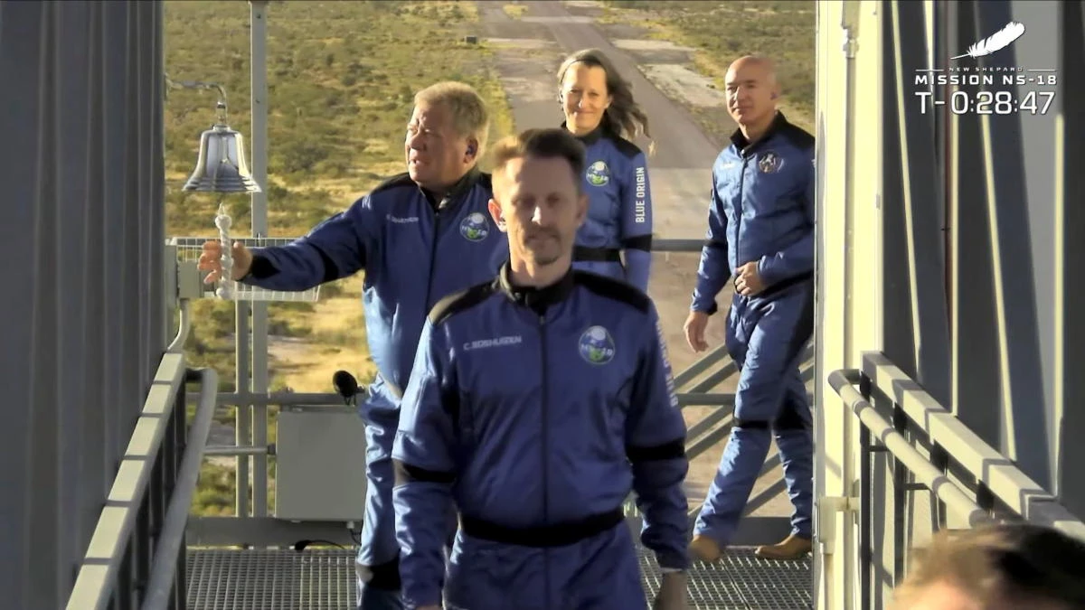 William Shatner, TV’s Capt. Kirk, blasts into space