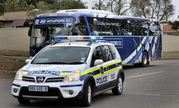 South African police Friday arrested 56 people who'll likely face kidnap charges after 3 ministers were held hostage for 3 hours as a meeting with military veterans of the fight against apartheid ended in disagreement. (Screenshot/Twitter)