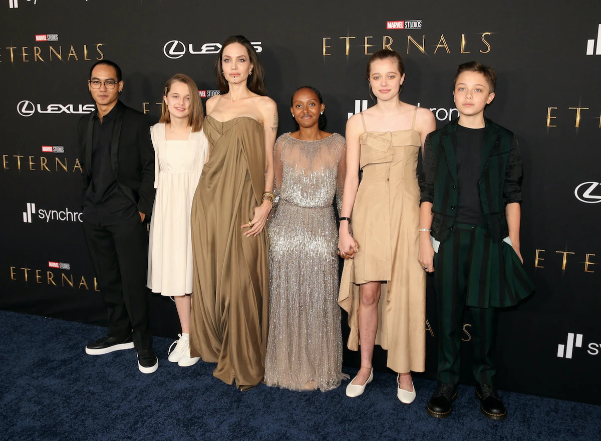 Angelina Jolie and her children attended the premiere of the film. (AFP)