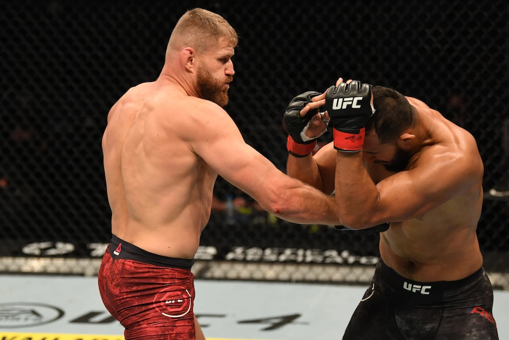 Jan Blachowicz defeats Dominik Reyes at UFC Fight Island in Abu Dhabi last September. (Josh Hedges/Zuffa LLC via Getty)