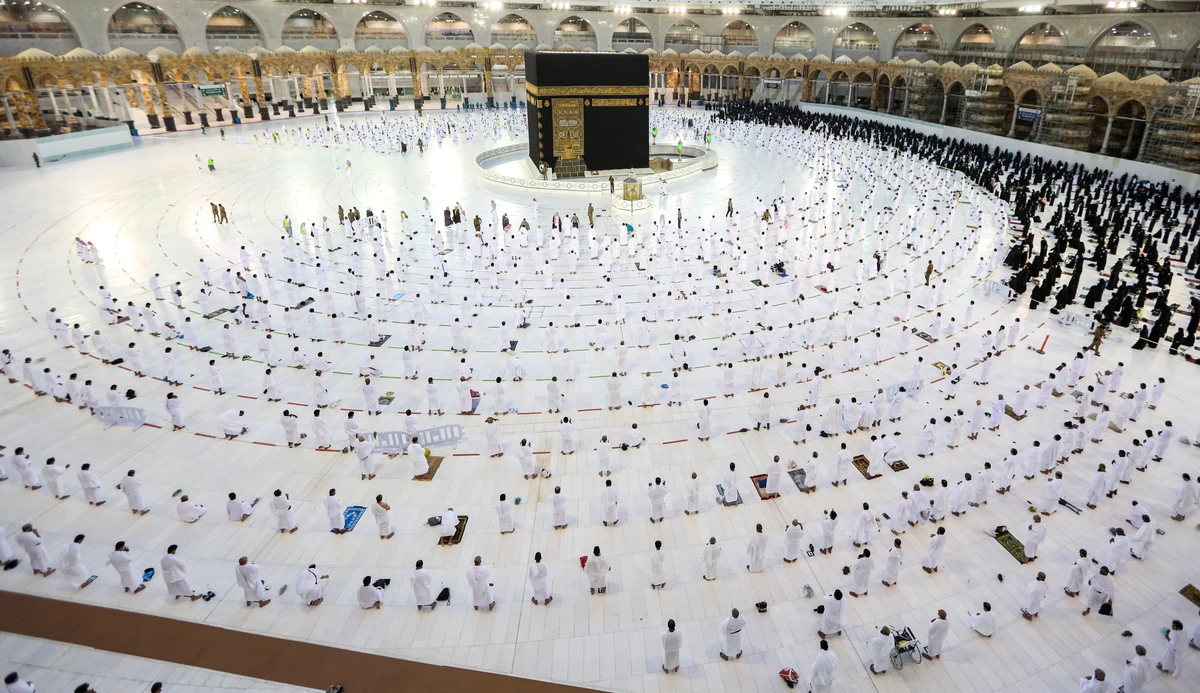Muslim worshippers pray around the Kaaba in the Grand Mosque complex, Islam's holiest shrine, in Saudi Arabia's holy city of Mecca on November 1, 2020. (AFP/ File)