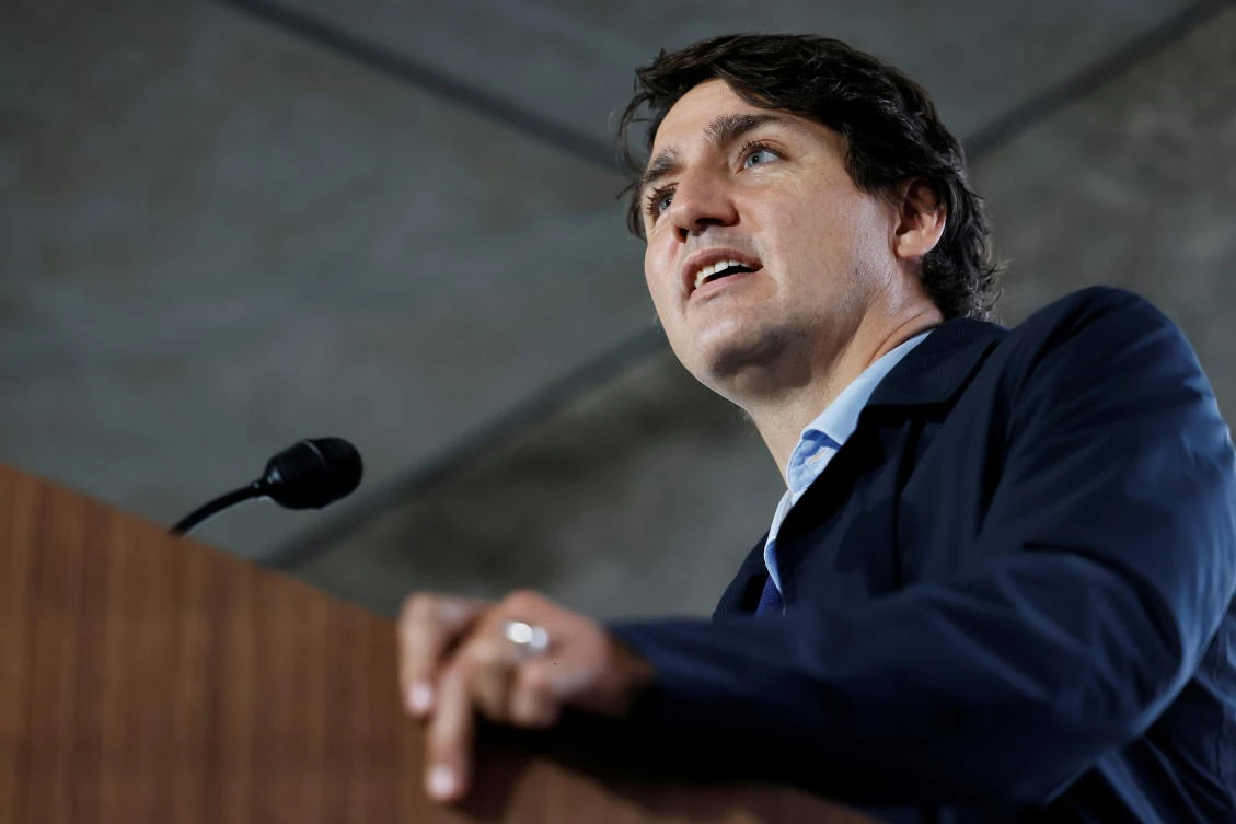Canada's Prime Minister Justin Trudeau takes part in a news conference in Ottawa, Ontario, Canada October 21, 2021. (Reuters)