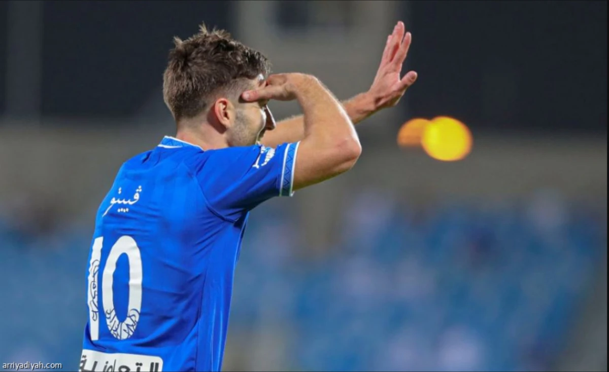 Luciano Vietto scored twice in Al-Hilal's 3-2 win over Al-Raed. (Arriyadiyah)