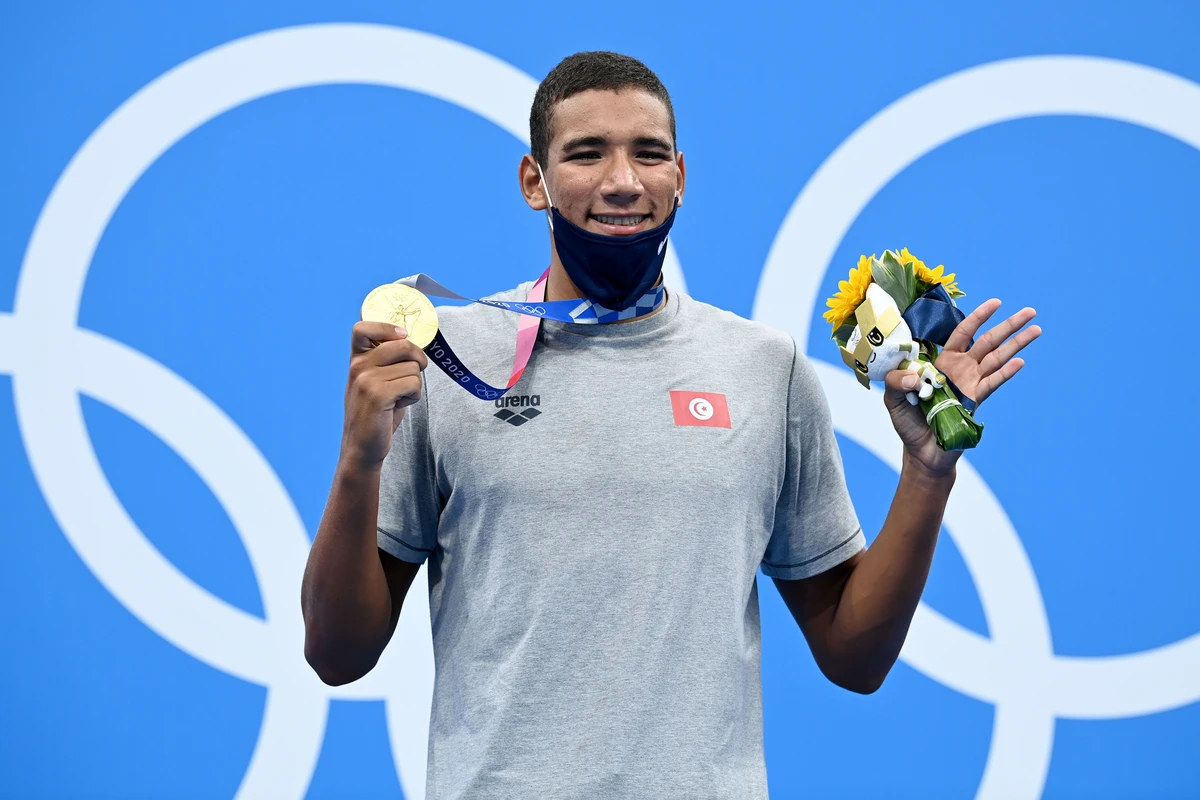 Ahmed Hafnaoui won gold in the 400-metre freestyle at Tokyo 2020. (ADSC)