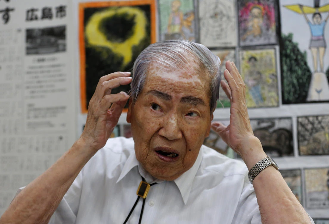 Hiroshima A-bomb survivor Sunao Tsuboi became a prominent advocate for atomic bomb survivors and a lifelong campaigner for a nuclear-free world. (AP)