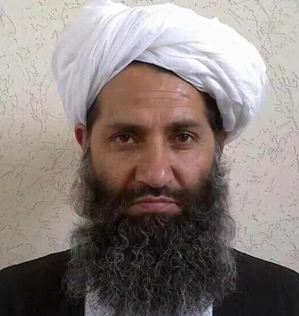 Taliban leader Mullah Haibatullah Akhundzada appeared in a broadcast. (File/AFP)