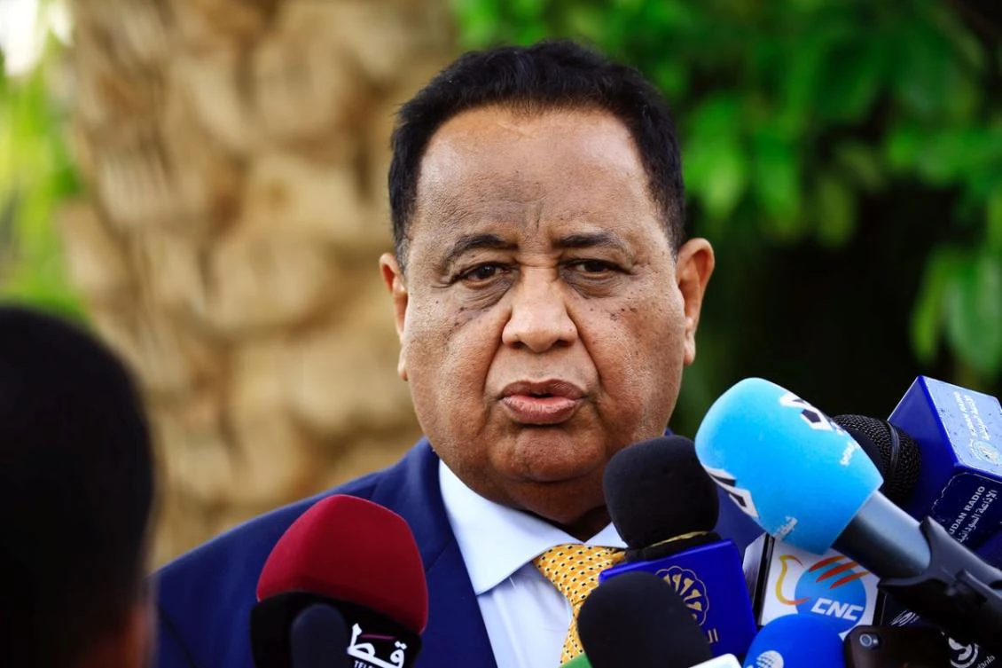 Ibrahim Ahmed Abdelaziz Ghandour talks to the press during a joint news. (File: Reuters)