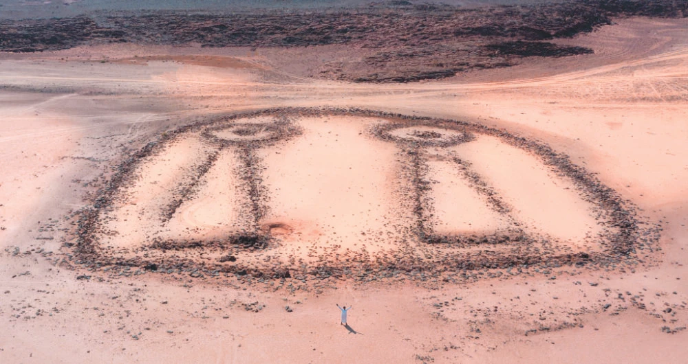 The stone circles and structures, known as kites, have been found mainly in Saudi Arabia’s western region. Aerial surveys discovered more nestled between the desert sands of the Great Nafud. (Duhim Alduhim)