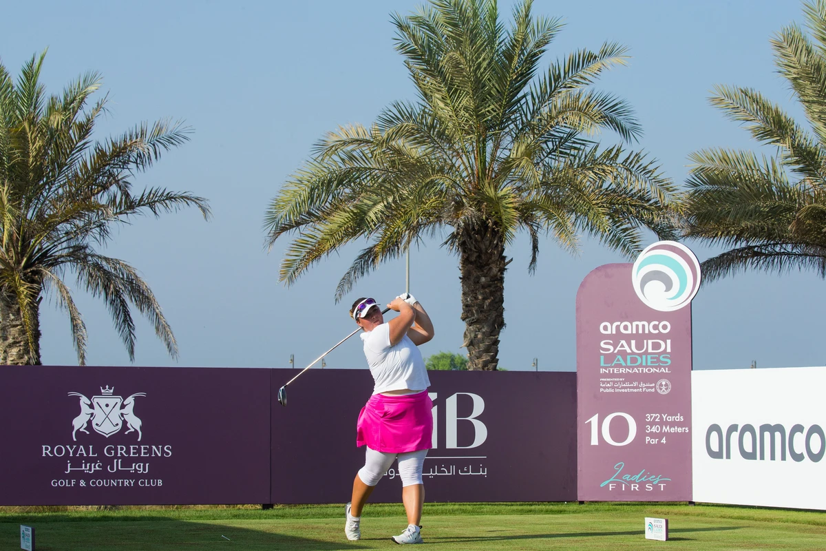 Alice Hewson leads by one at the halfway point of the Aramco Saudi Ladies International. (Supplied)