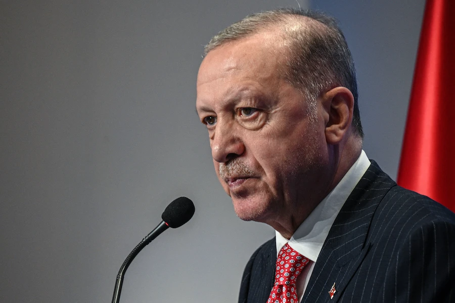 Turkish President Recep Tayyip Erdogan sued a Greek newspaper due to what he claimed was an insulting and vulgar headline. (File/AFP)