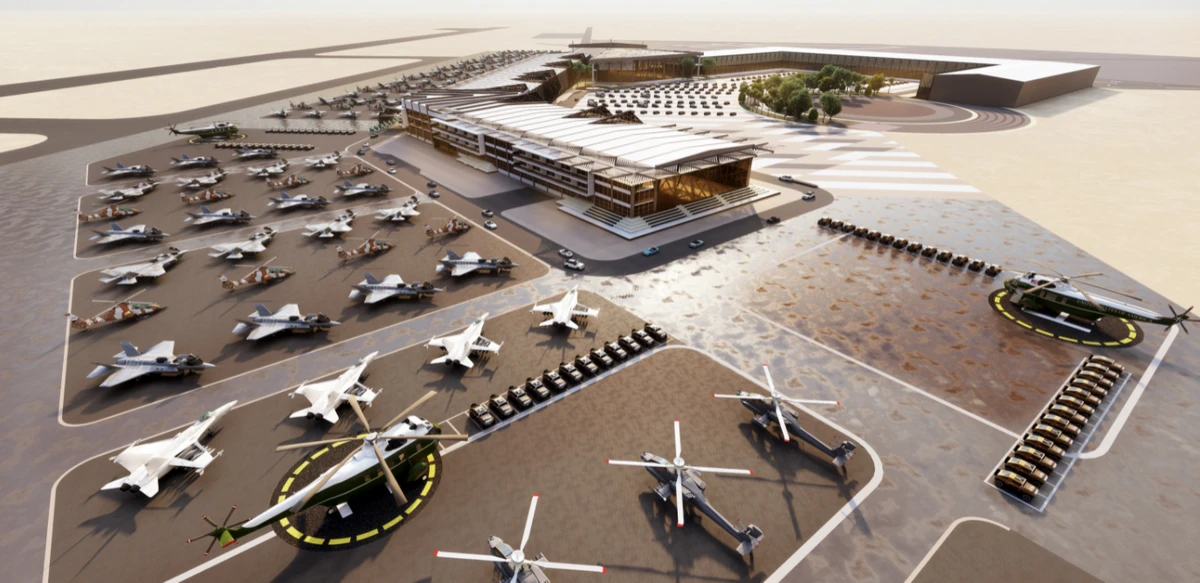 An artists impression of the 2022 World Defense Show in Saudi Arabia (supplied)