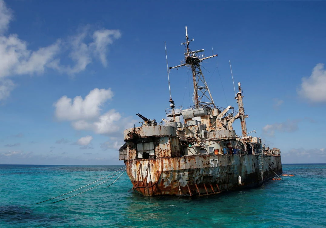 The BRP Sierra Madre, a marooned transport ship which Philippine Marines live on as a military outpost. (Reuters/File)