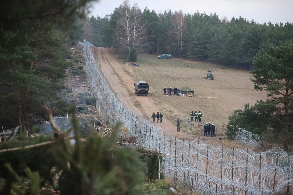 A view of a deserted migrants' camp on the Belarusian-Polish border in the Grodno region on November 18, 2021. (File/AFP)