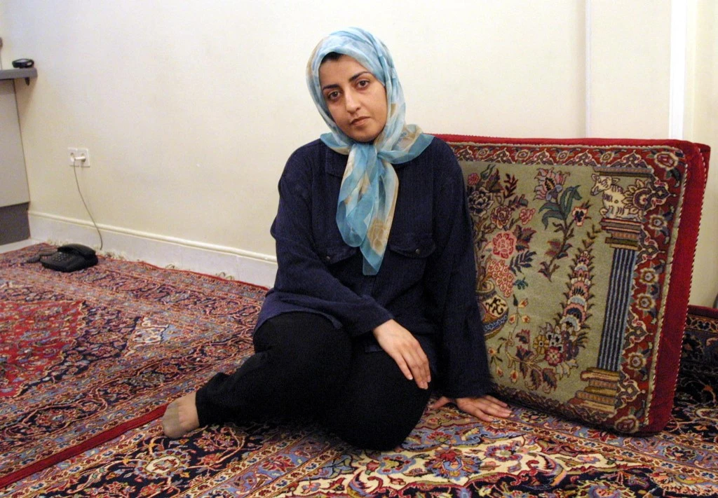 Narges Mohammadi, vice president of the Centre for Human Rights Defenders in Iran, was detained on Nov. 16, 2021 in Karaj, Iran. (File/AFP)