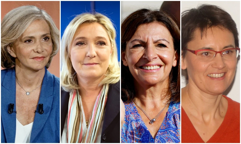L-R: Valerie Pecresse, Marine Le Pen, Anne Hidalgo and Nathalie Arthaud. (AFP/Reuters/File Photos)