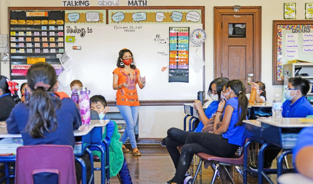 Student teacher Olivia Vazquez hopes to help make sure immigrant students arriving in Philadelphia have a more supportive experience in school. (AP)
