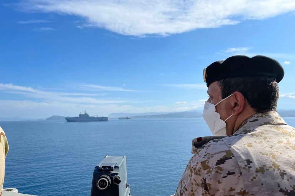 The Medusa-11 exercise included a number of naval battle maneuvers, formations and amphibious operations. (Twitter/@modgovksa)
