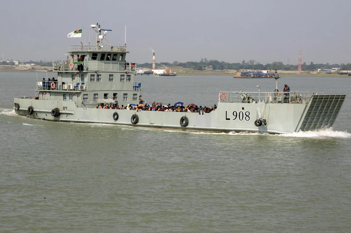 The UN signed an agreement with Bangladesh’s government in October to facilitate sending Rohingya refugees to Bhashan Char Island off the Bay of Bengal. (AP)