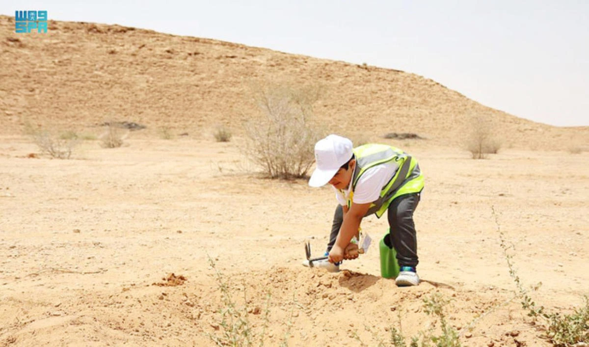 Previous initiative launched in Huraymila National Park to involve people with disabilities and their families in developing green cover. (SPA/File)