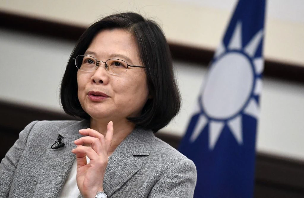 Taiwan President Tsai Ing-wen met five US lawmakers Friday morning in a surprise one-day visit intended to reaffirm America’s ‘rock solid’ support for the self-governing island. (AFP)