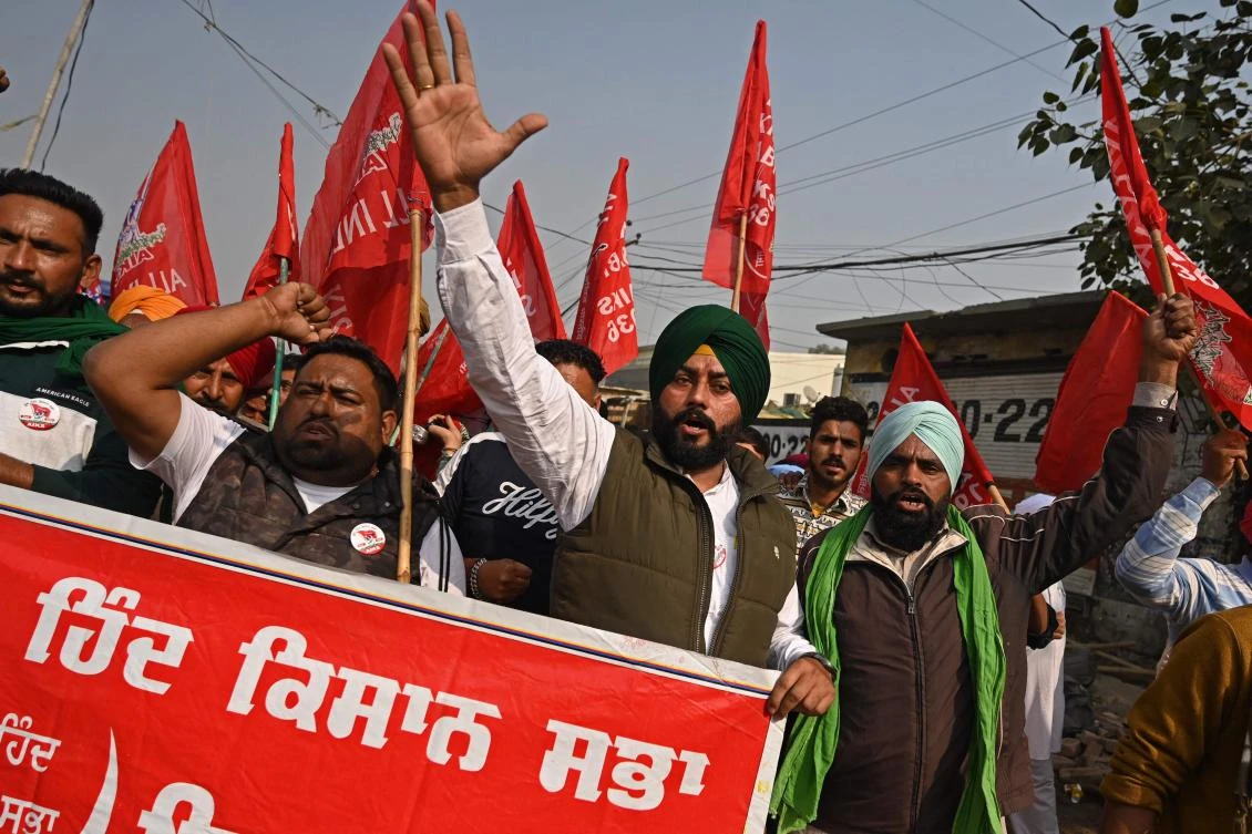 Tens of thousands of Indian protesters, including many elderly growers and women farmers, have been sitting in encampments for the last one year. (AFP)