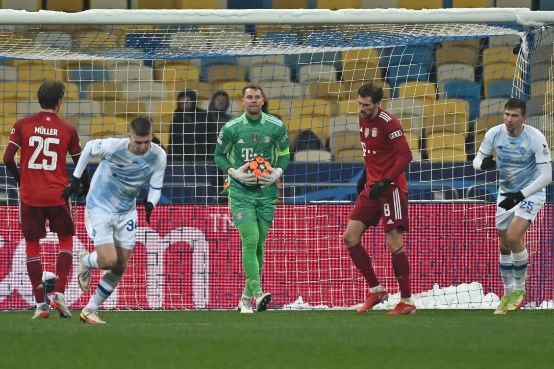 Bayern Munich’s German goalkeeper Manuel Neuer during their UEFA Champions League match against Dynamo Kiev at the Olympic Stadium in Kiev. (AFP)