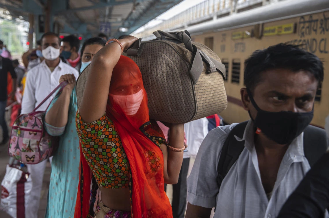 After battling a record jump in infections and deaths in April and May, cases have come down substantially in India. (AP)