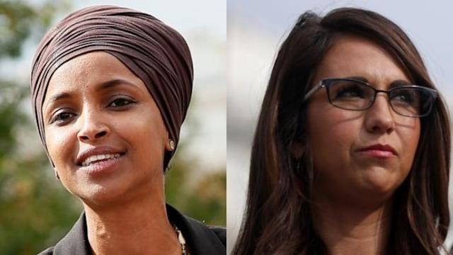 Ilhan Omar and Lauren Boebert. (Getty Images)
