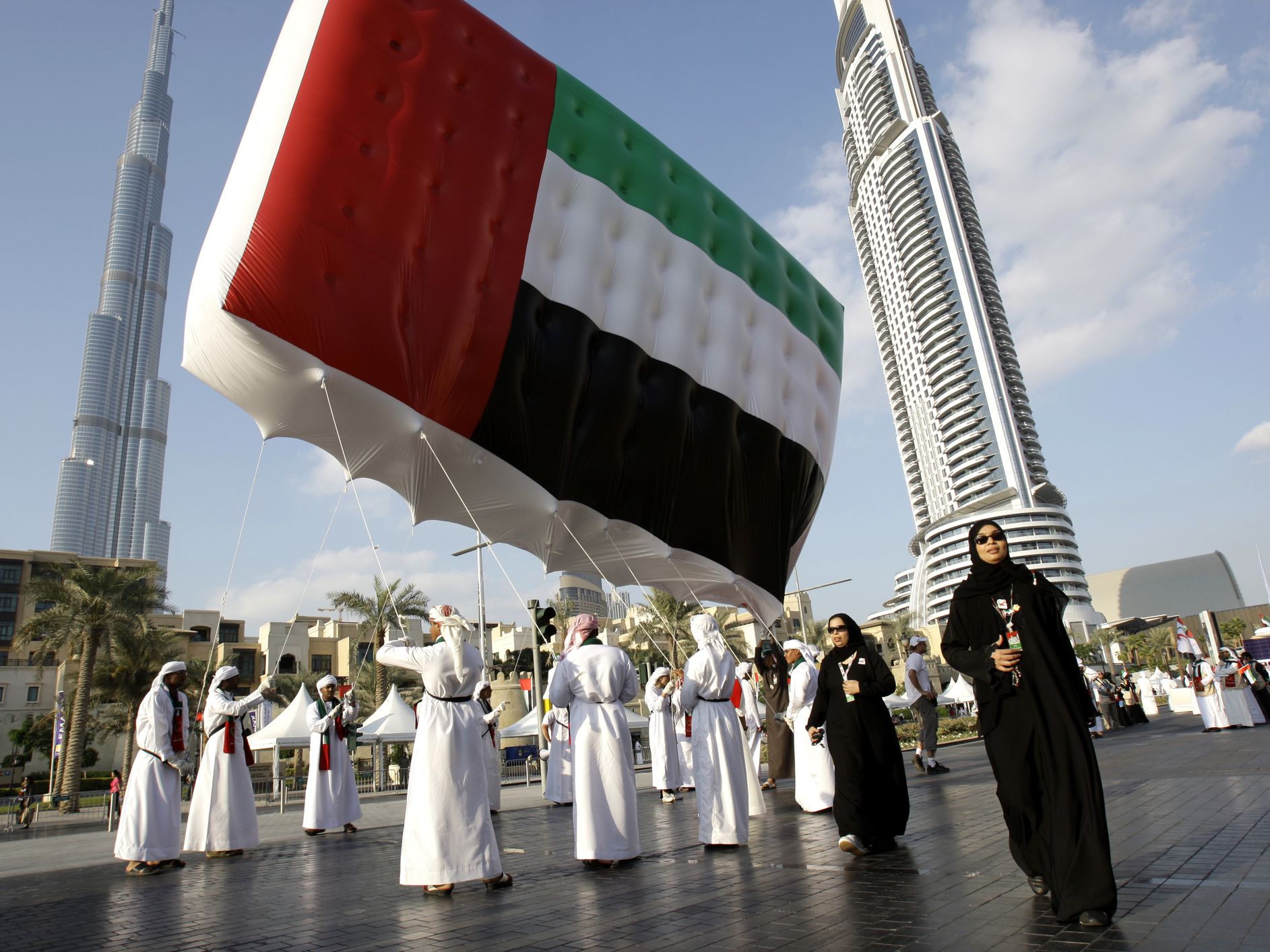 Emiratis celebrate UAE National Day, on December 2, in Dubai. (Getty Images)