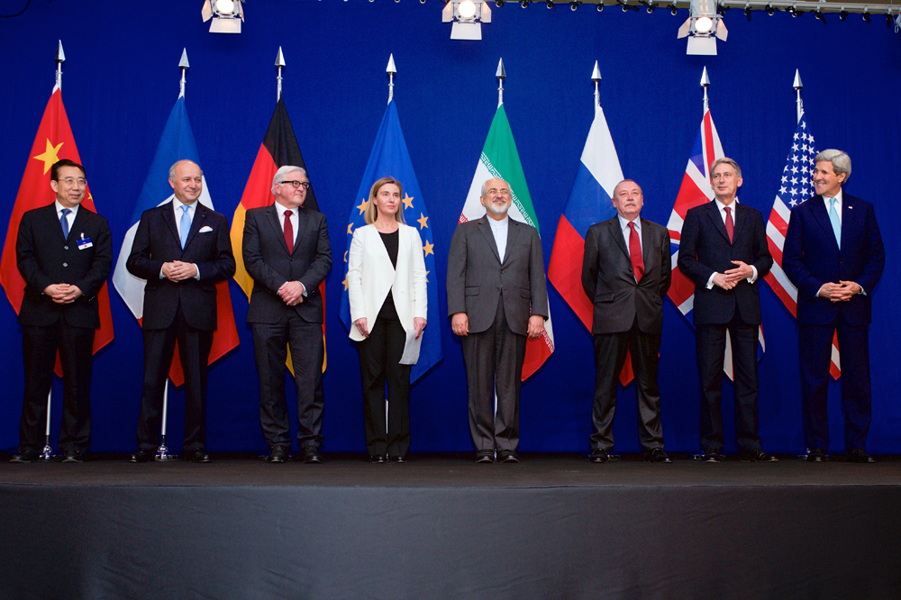 FMs announce the framework for a comprehensive agreement on the Iranian nuclear program, Lausanne, Switzerland, Apr. 2, 2015. (Wikimedia Commons)
