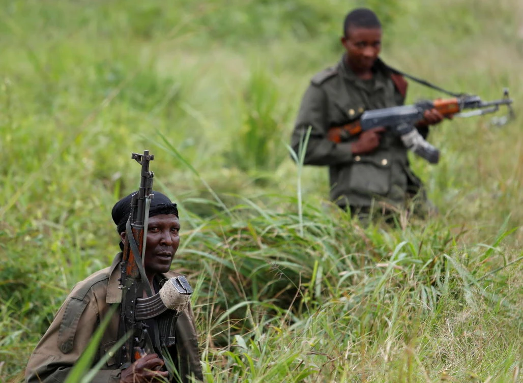 Government soldiers conduct patrol around Mukoko village in North Kivu province of Democratic Republic of Congo where several anti-government rebel groups have a presence. (Reuters)