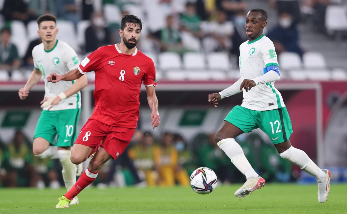 Saudi Arabia's young team went down 1-0 to Jordan in their opening match of the 2021 FIFA Arab Cup. (Photo/SAFF)