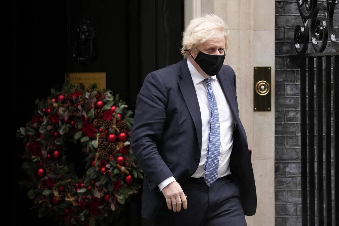 British Prime Minister Boris Johnson said Wednesday the UK would diplomatically boycott the Winter Olympics being held in Beijing in February. (AP)