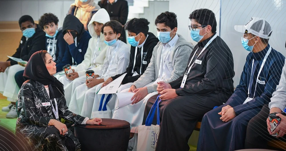 Dalia toonsi, founder of the Baseera Educational Consultancy, during a children’s workshop at the conference. (Supplied)