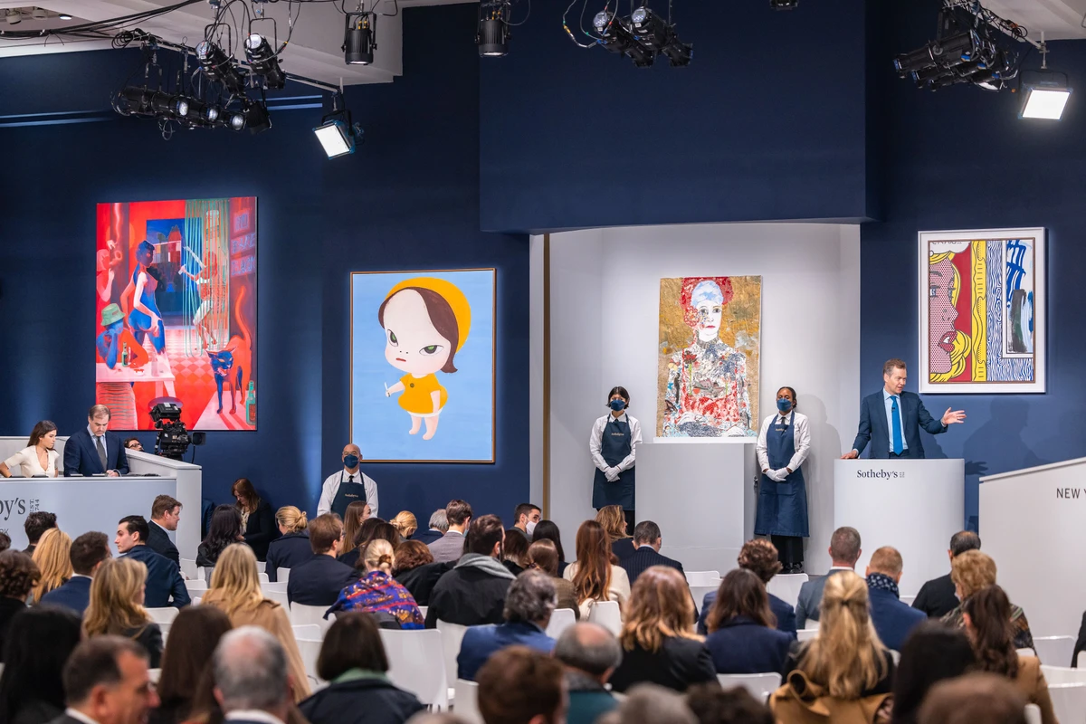 Bidding taking place at a Sotheby's auction in London (Supplied)
