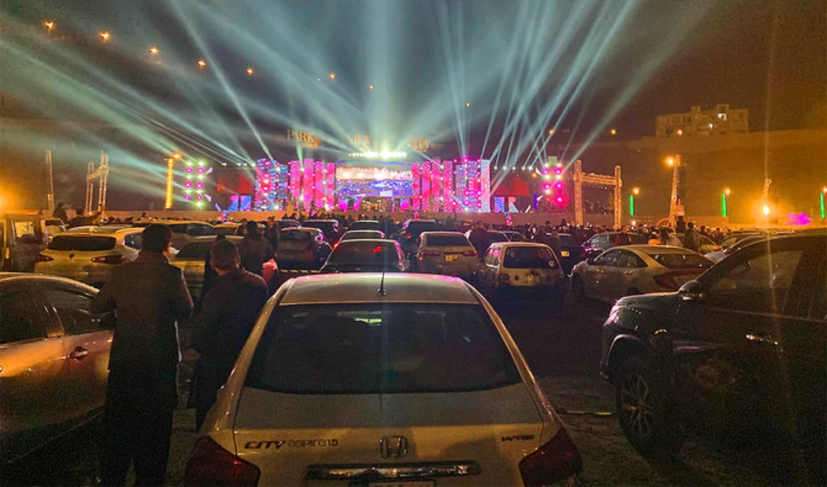 A view of Pakistan's first drive-in concert on the outskirts of Islamabad, Pakistan on December 11, 2021. (AN Photo)