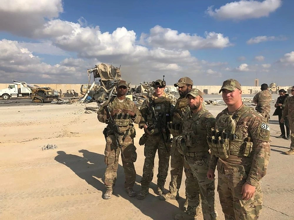 In this Jan. 13, 2020 file photo, U.S. Soldiers stand at a site inside the Ain al-Asad air base in Anbar, Iraq. (AP/File)