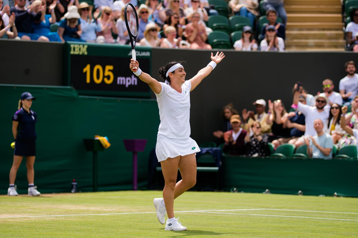 Ons Jabeur of Tunisia in action during the fourth round at Wimbledon earlier this year. (MWTC)