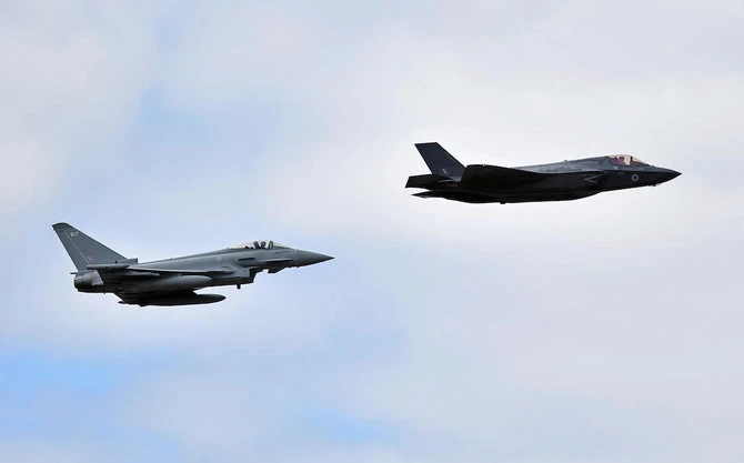 The British defense ministry said the drone was downed by a missile from a Royal Air Force Typhoon, the first-ever air-to-air engagement by one of the British fighter jets. (AFP)