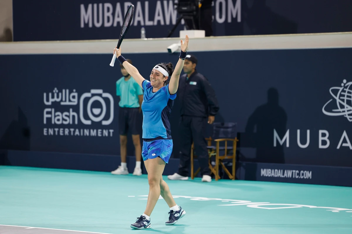 Ons Jabeur becomes the first Arab to play and win at the Mubadala World Tennis Championship in Abu Dhabi. (MWTC)