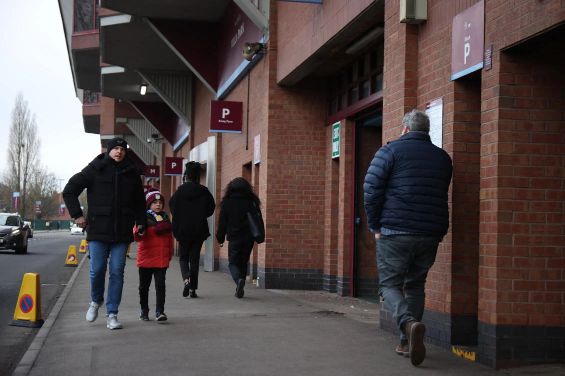 General view outside the stadium before the Premier League Aston Villa v Burnley match at Villa Park, Birmingham was postponed due to COVID-19. (Reuters)