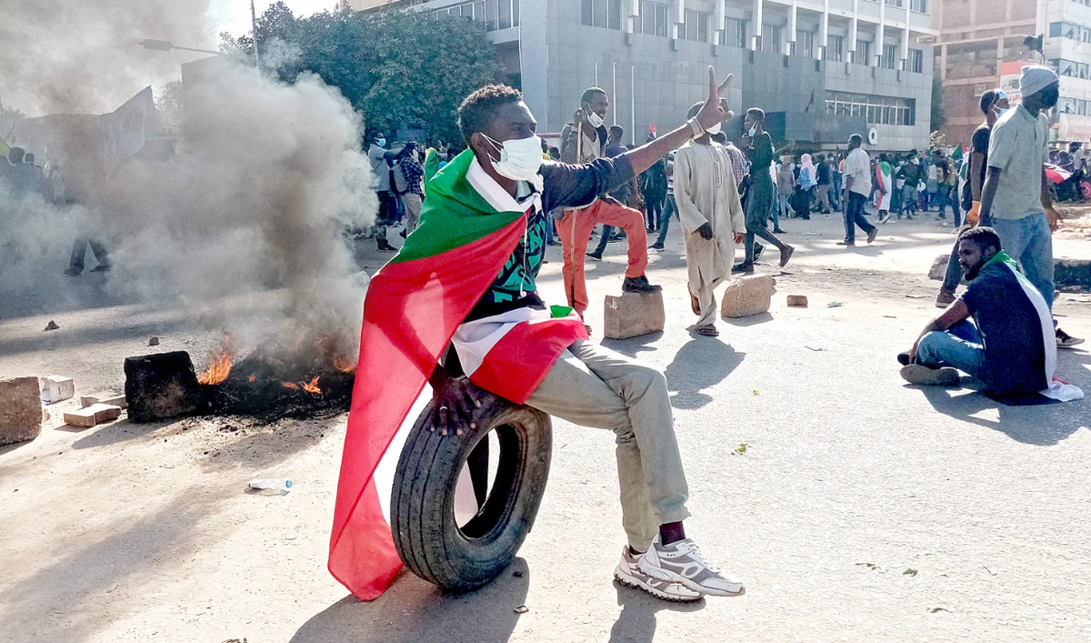 Sudanese security forces fired tear gas at protesters in Khartoum. (AP)