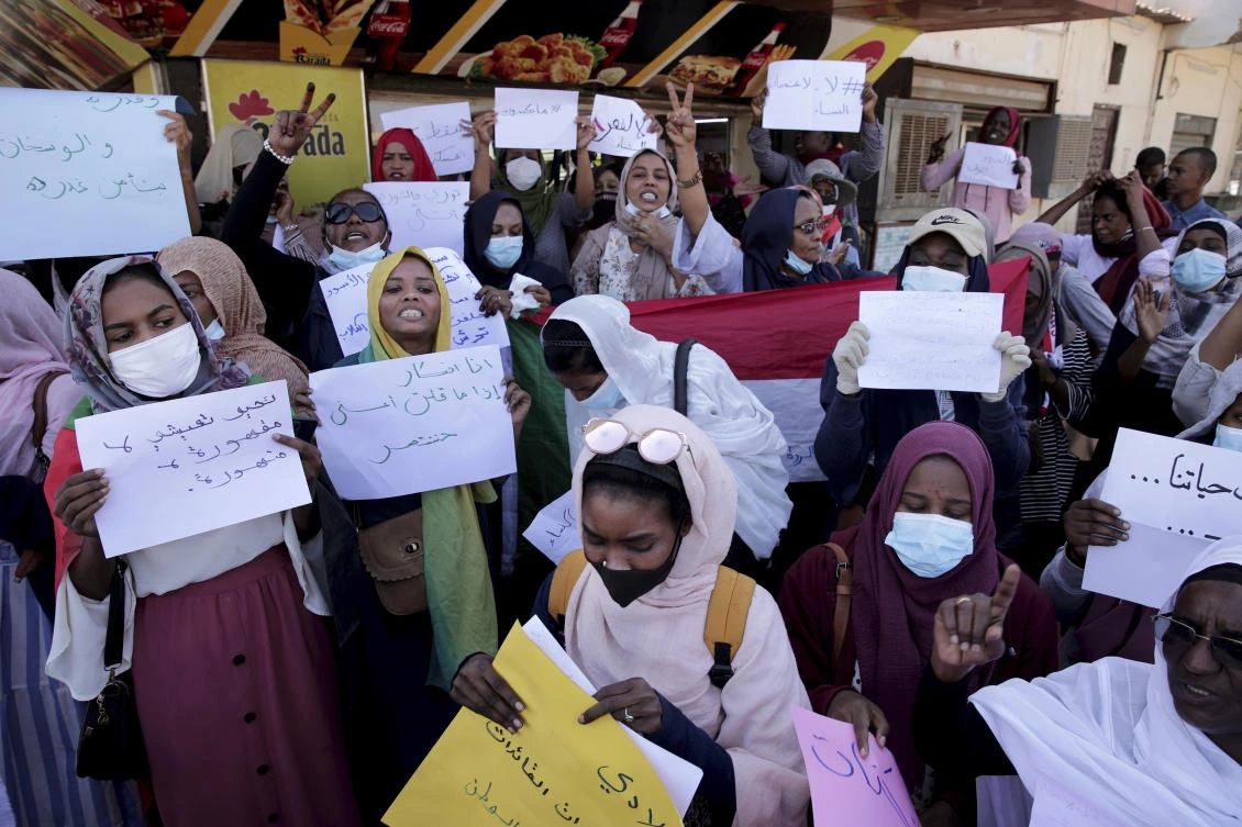 Sudanese women march to protest rapes blamed on security forces