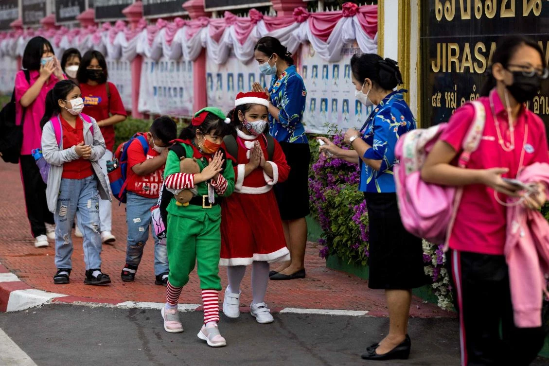 Thailand’s capital city Bangkok canceled government-sponsored New Year activity, including midnight prayers. (AFP)