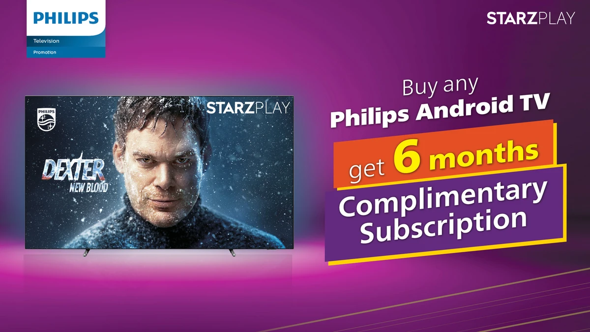 Customers buying any Philips Android TV will receive a complimentary six-month Starzplay subscription. (Supplied)