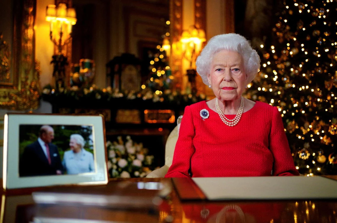 Britain’s Queen Elizabeth records her annual Christmas broadcast in the White Drawing Room at Windsor Castle. (File/Reuters)